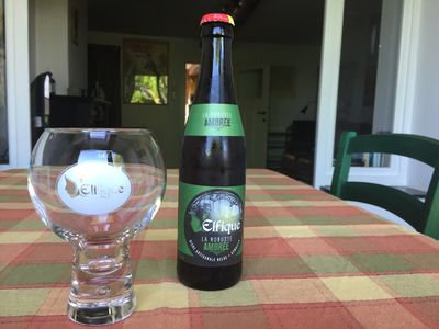 L'Elfique, a local beer created by André, a farmer's son from the village