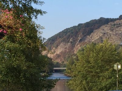 View of Remouchamps and the river Amblève — the village is a 30-minute walk away