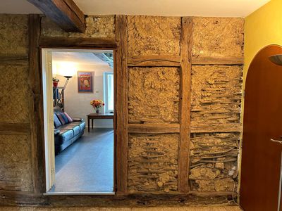 Old clay wall — the cottage building dates back to 1780